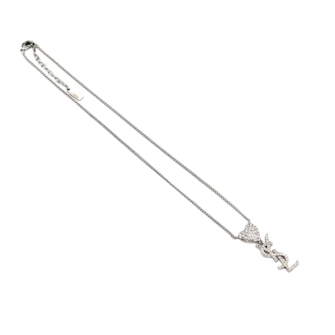 YYN010 YVES Cassandre Embellished heart rhinestone necklace - ccjewelryacc