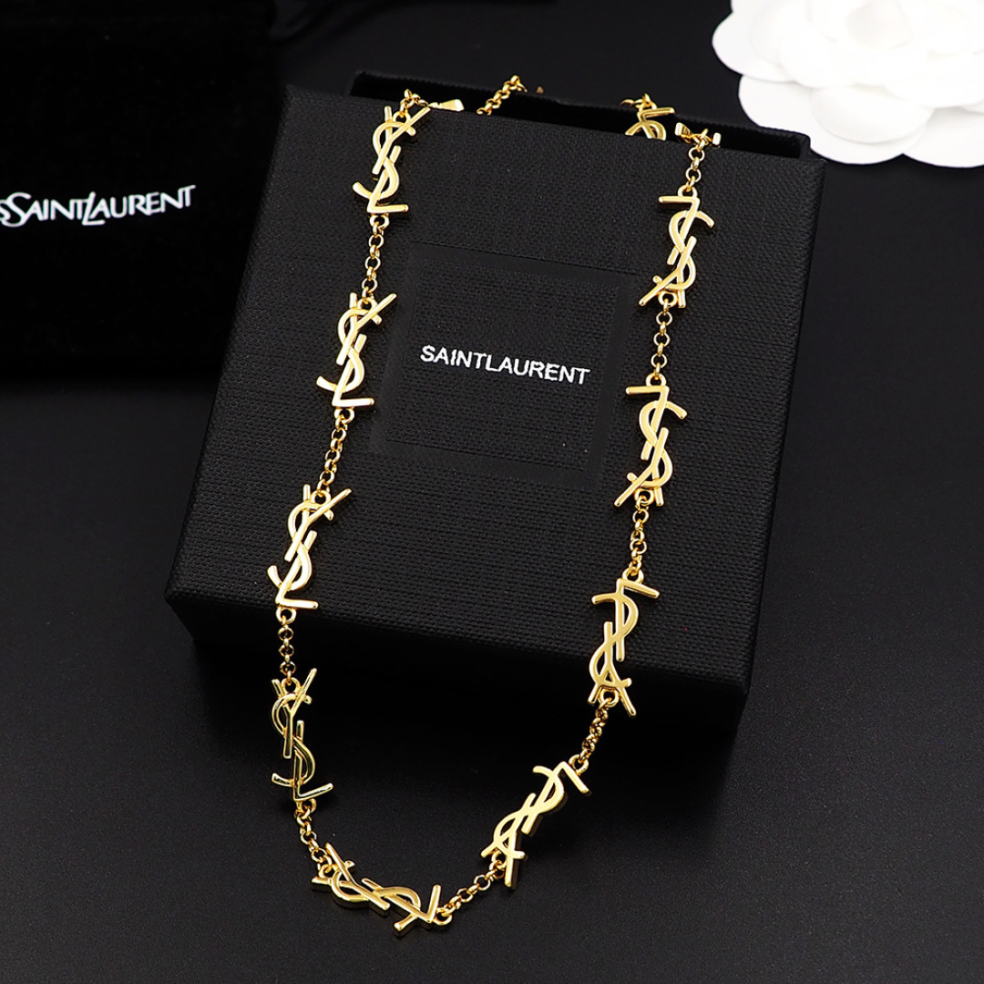 YYN004 YSL letter Cassandre choker necklace 12 motif - ccjewelryacc