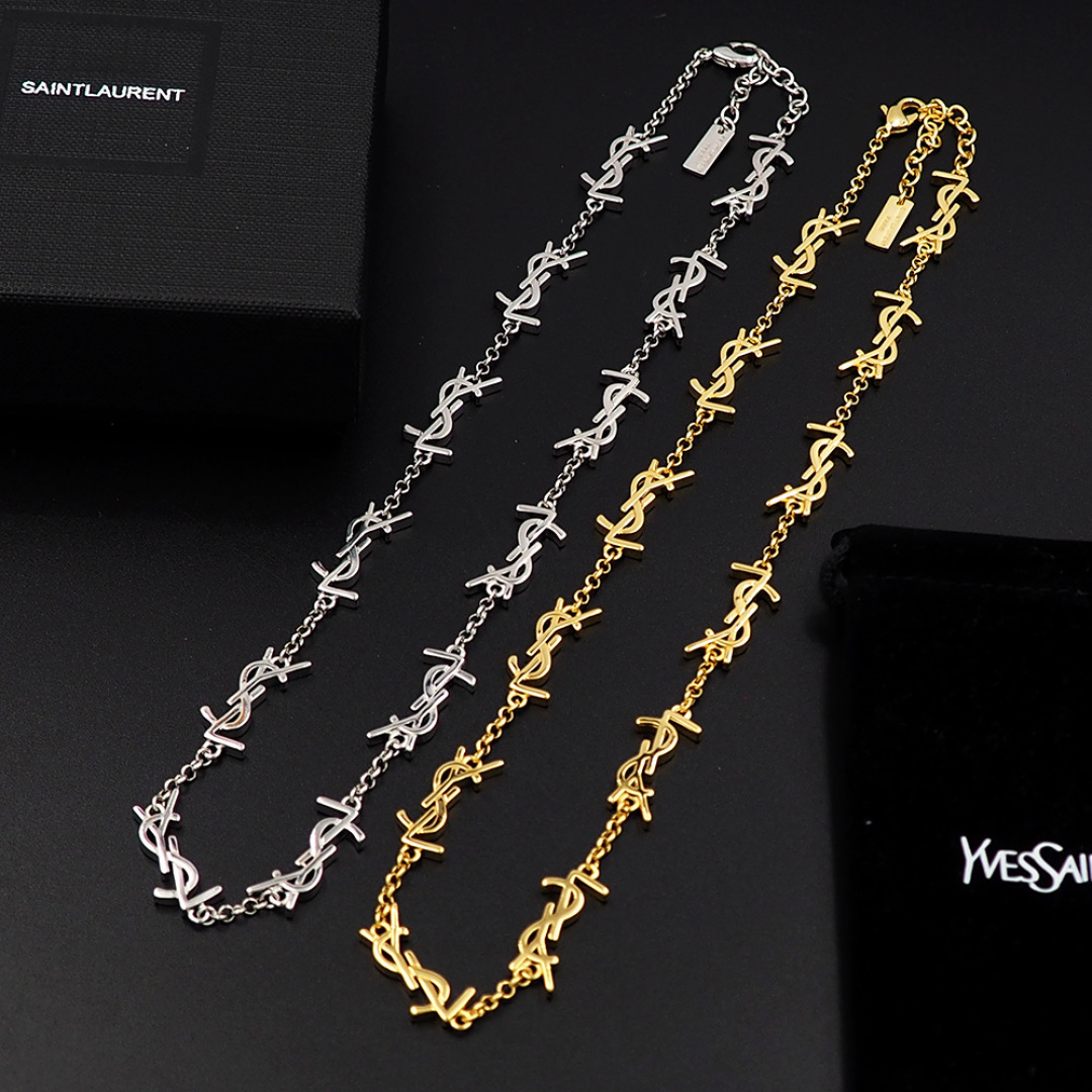 YYN004 YSL letter Cassandre choker necklace 12 motif - ccjewelryacc