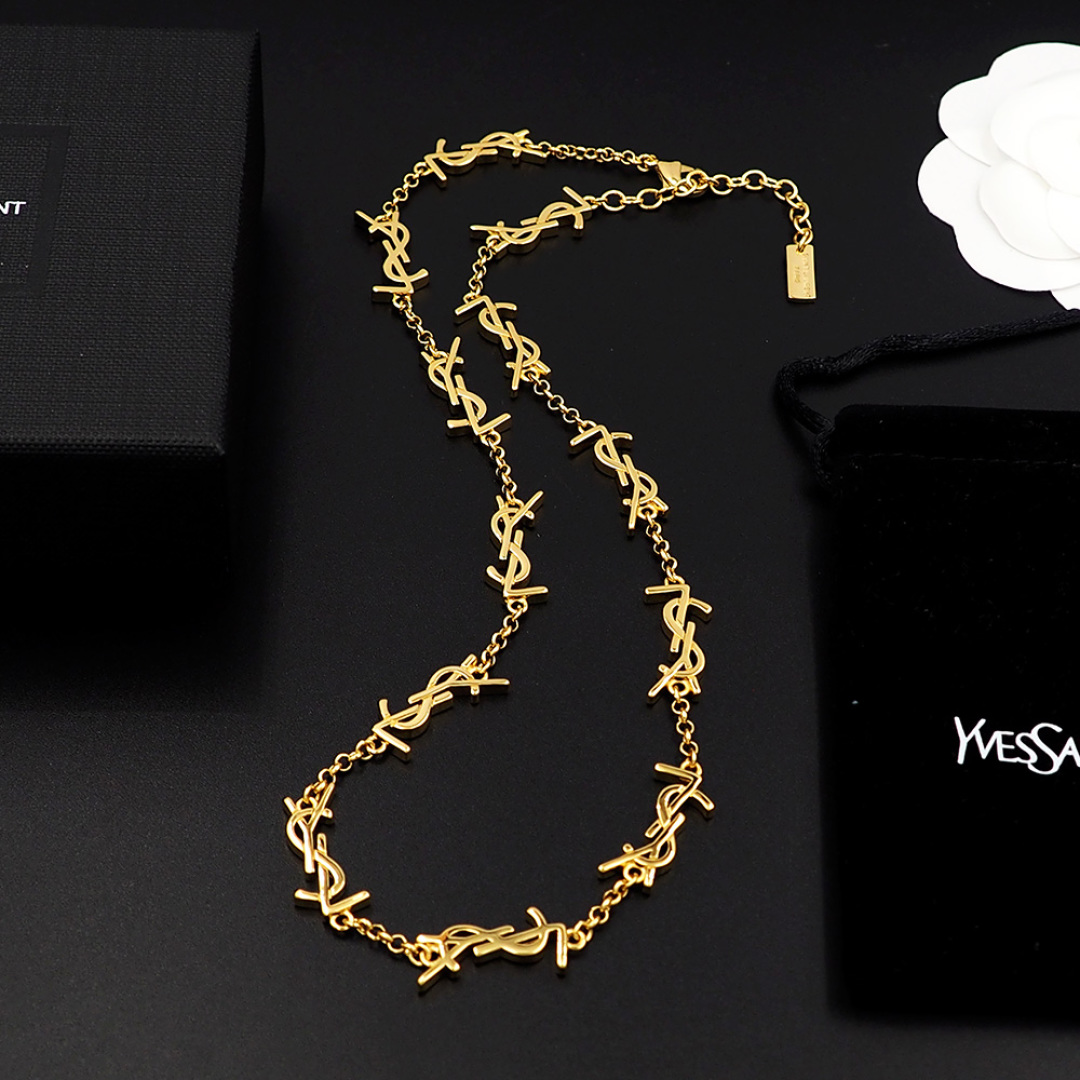 YYN004 YSL letter Cassandre choker necklace 12 motif - ccjewelryacc