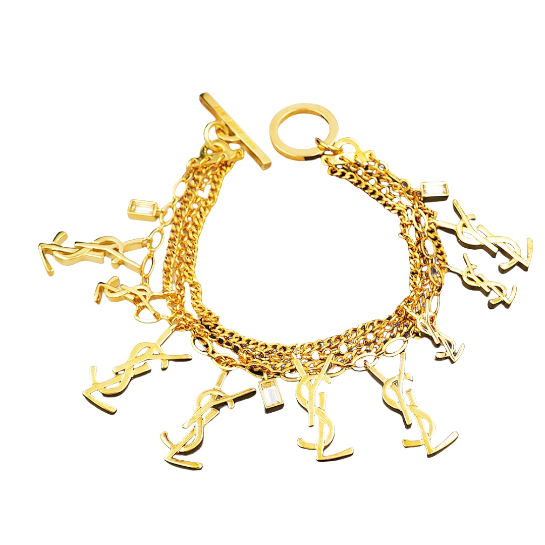YYS009 CASSANDRE multi-chain bracelet in metal and rhinestone - ccjewelryacc