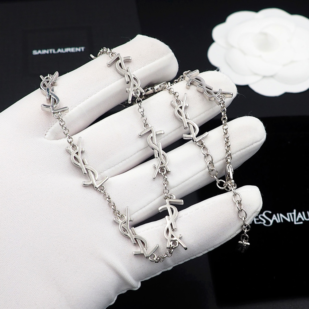 YYN004 YSL letter Cassandre choker necklace 12 motif - ccjewelryacc