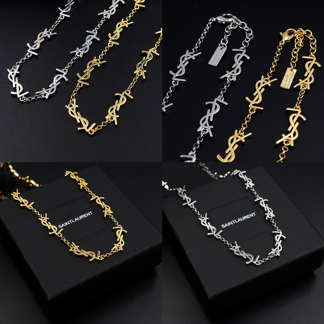 YYN004 YSL letter Cassandre choker necklace 12 motif - ccjewelryacc