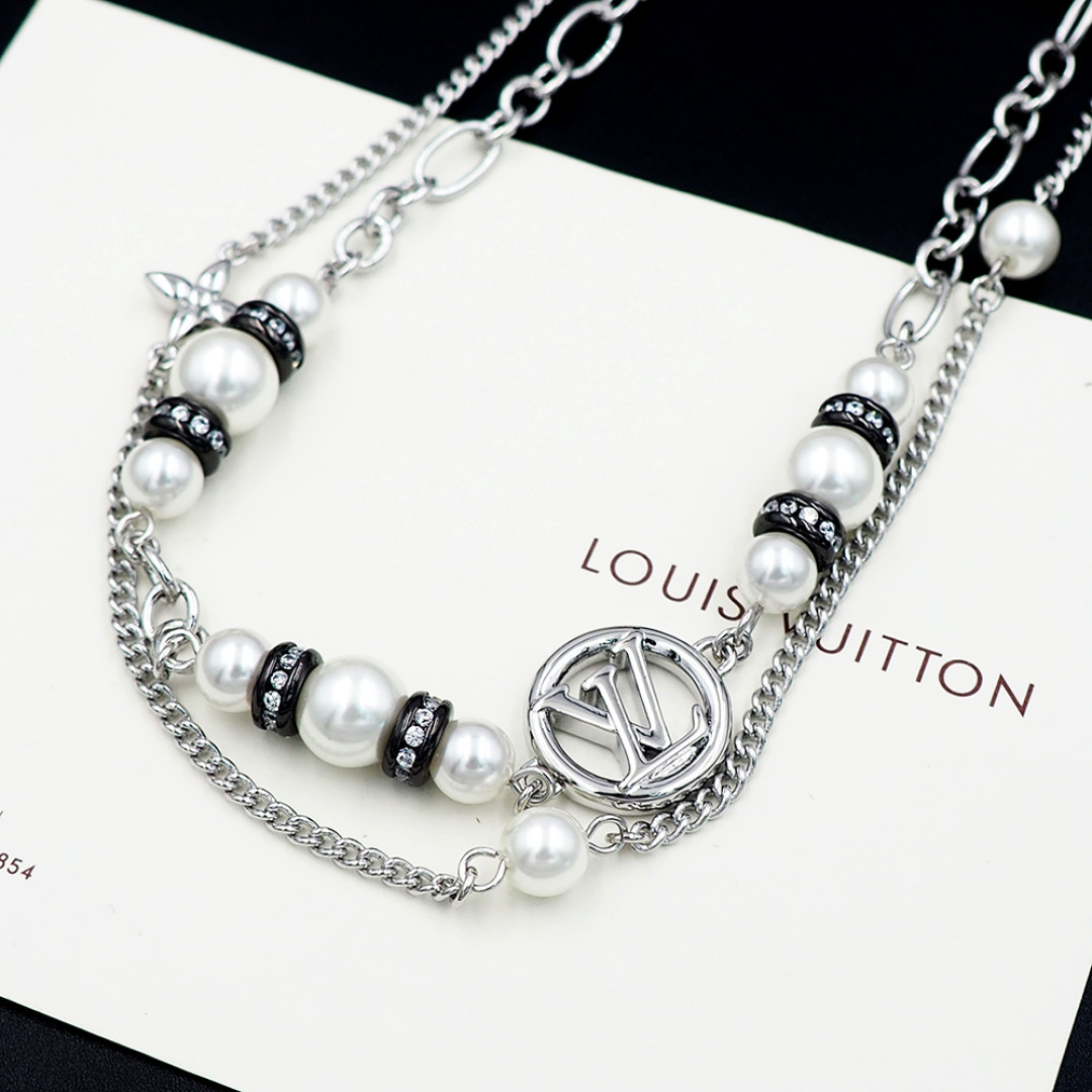 LVN050 Louis vuitton M02870 Midnight Pearl Choker necklace - ccjewelryacc
