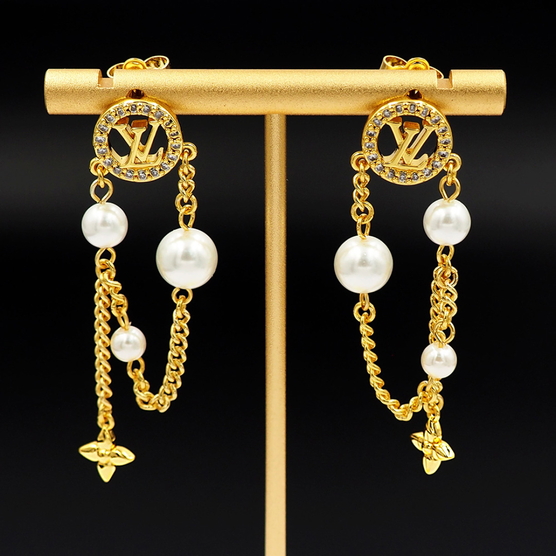 LVE139 louis vuitton M02888 Midnight Pearl Earrings - ccjewelryacc