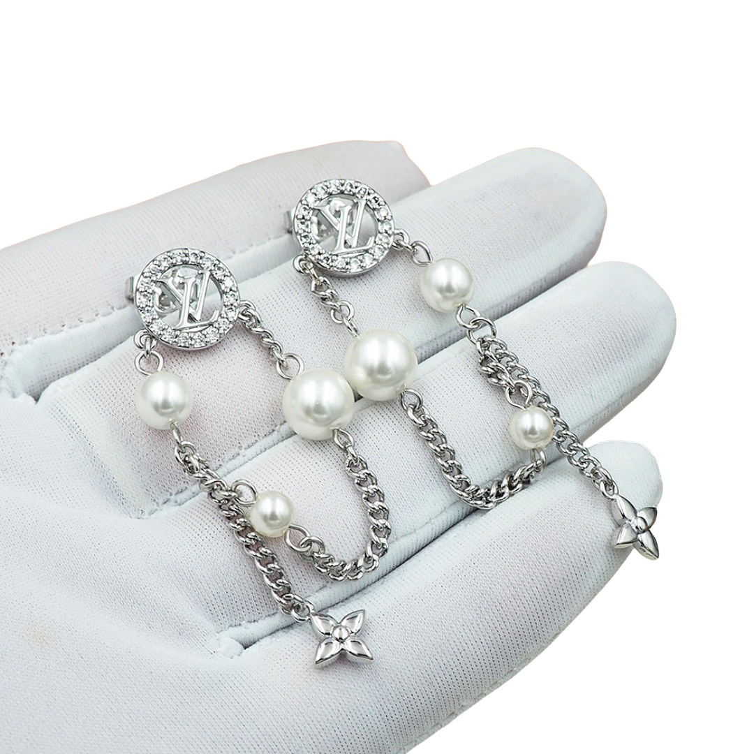 LVE139 louis vuitton M02888 Midnight Pearl Earrings - ccjewelryacc