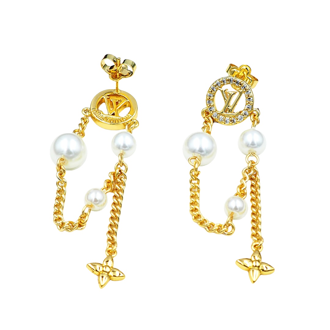LVE139 louis vuitton M02888 Midnight Pearl Earrings - ccfashionjewelry