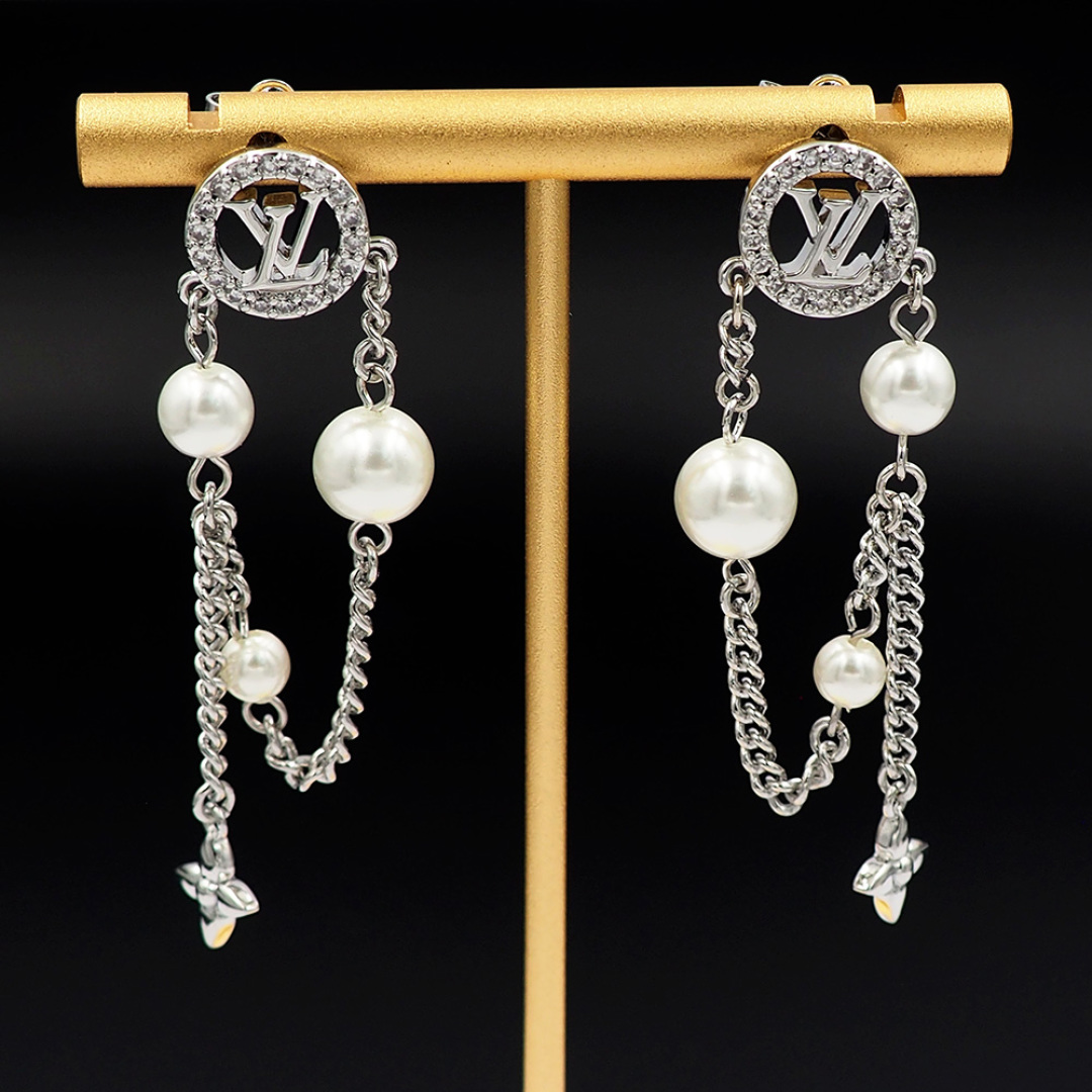 LVE139 louis vuitton M02888 Midnight Pearl Earrings - ccjewelryacc