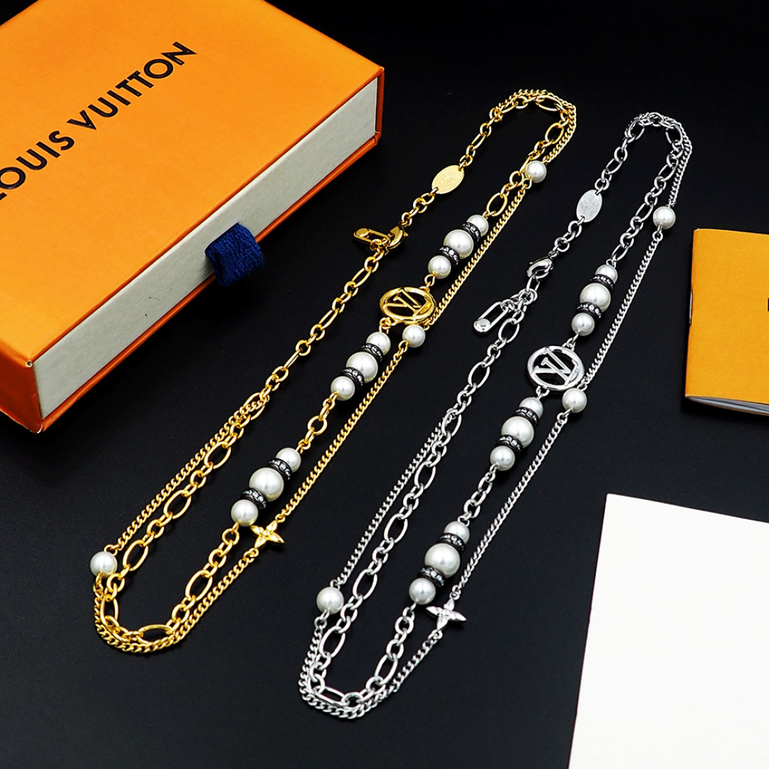 LVN050 Louis vuitton M02870 Midnight Pearl Choker necklace - ccjewelryacc