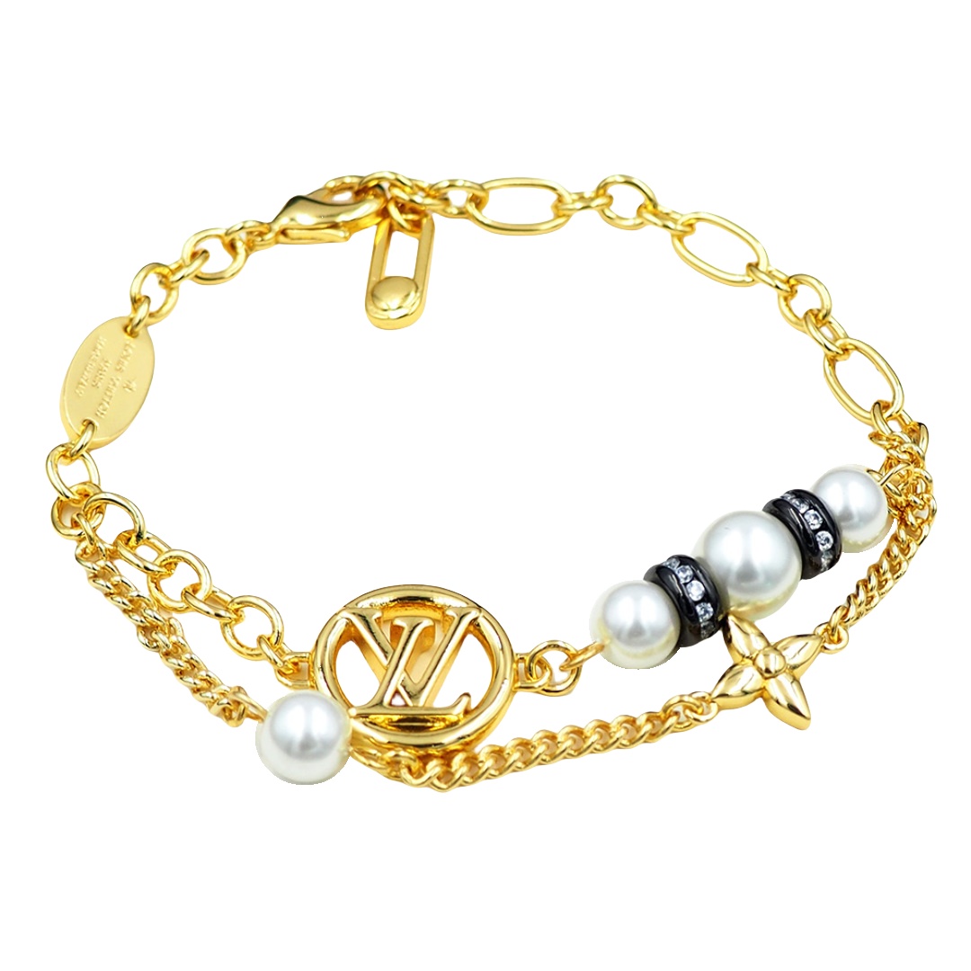LVS081 LV M1706A Midnight Pearl Bracelet - ccjewelryacc