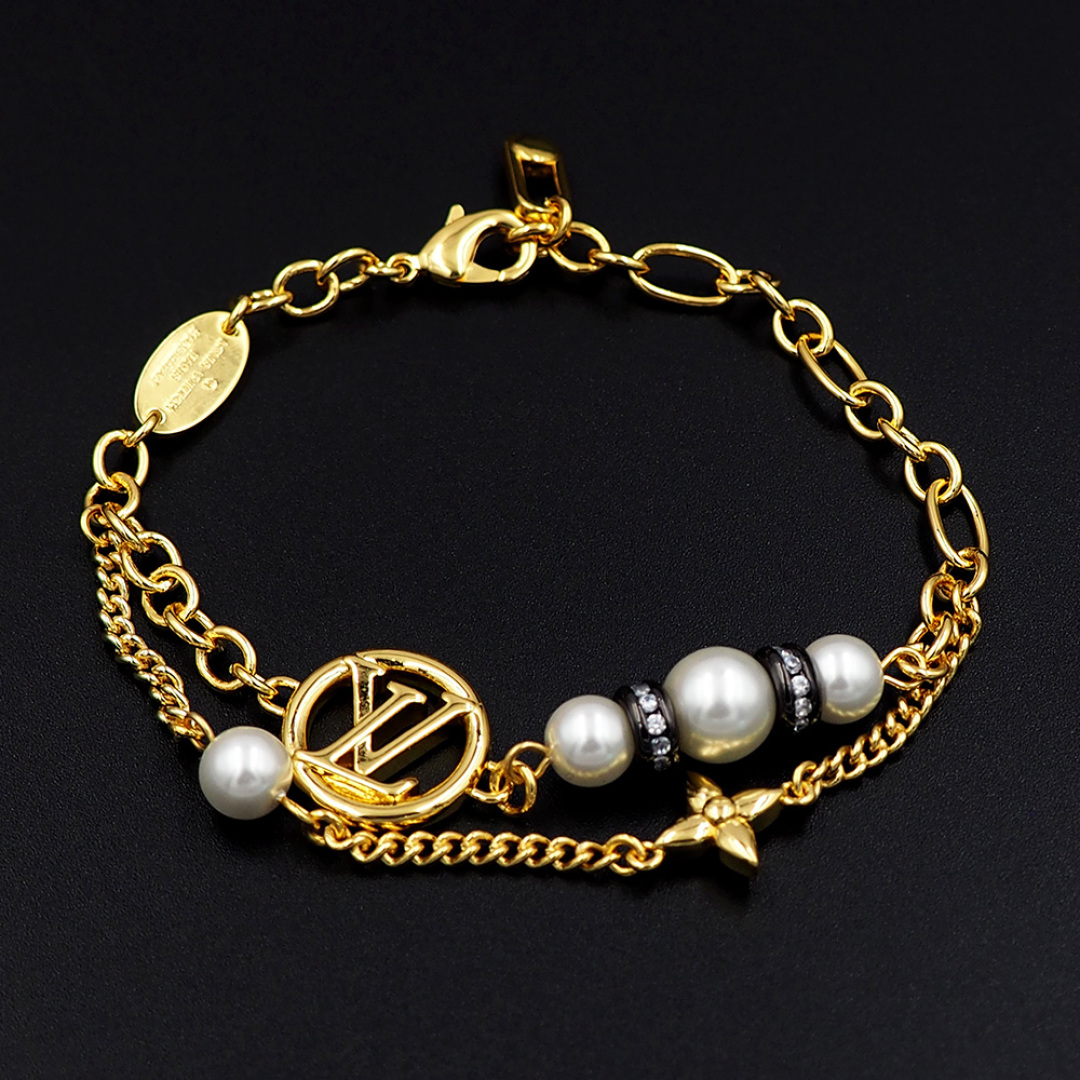 LVS081 LV M1706A Midnight Pearl Bracelet - ccjewelryacc