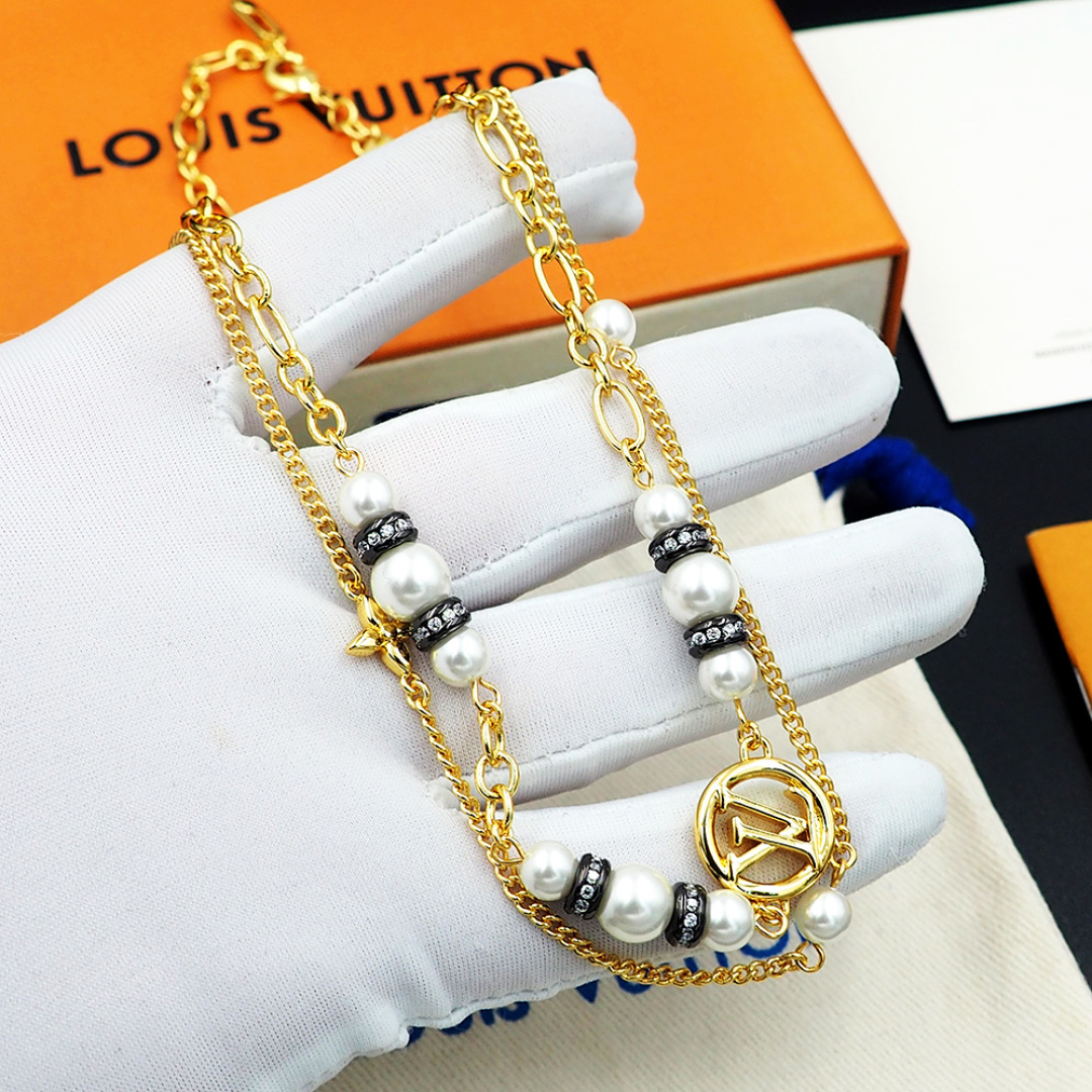LVN050 Louis vuitton M02870 Midnight Pearl Choker necklace - ccjewelryacc
