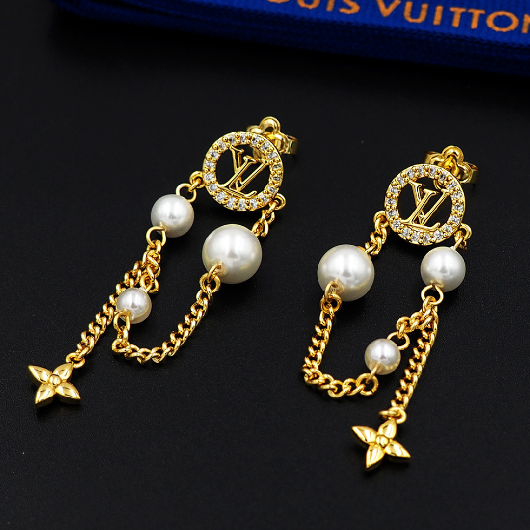 LVE139 louis vuitton M02888 Midnight Pearl Earrings - ccjewelryacc