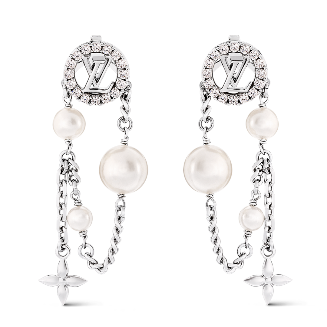 LVE139 louis vuitton M02888 Midnight Pearl Earrings - ccfashionjewelry