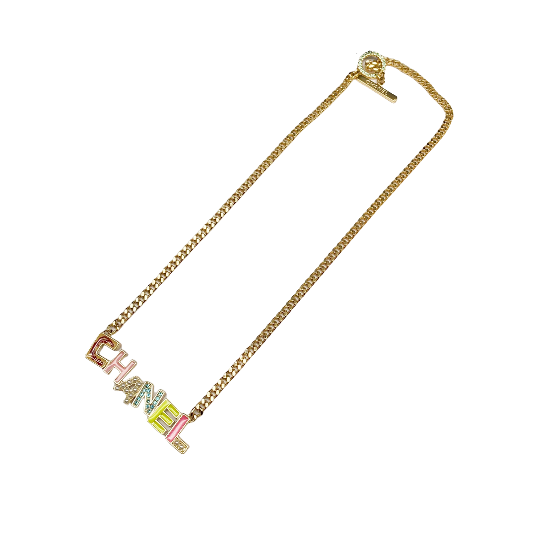 CCN190 Colorful chanel letter Choker Necklace - ccjewelryacc
