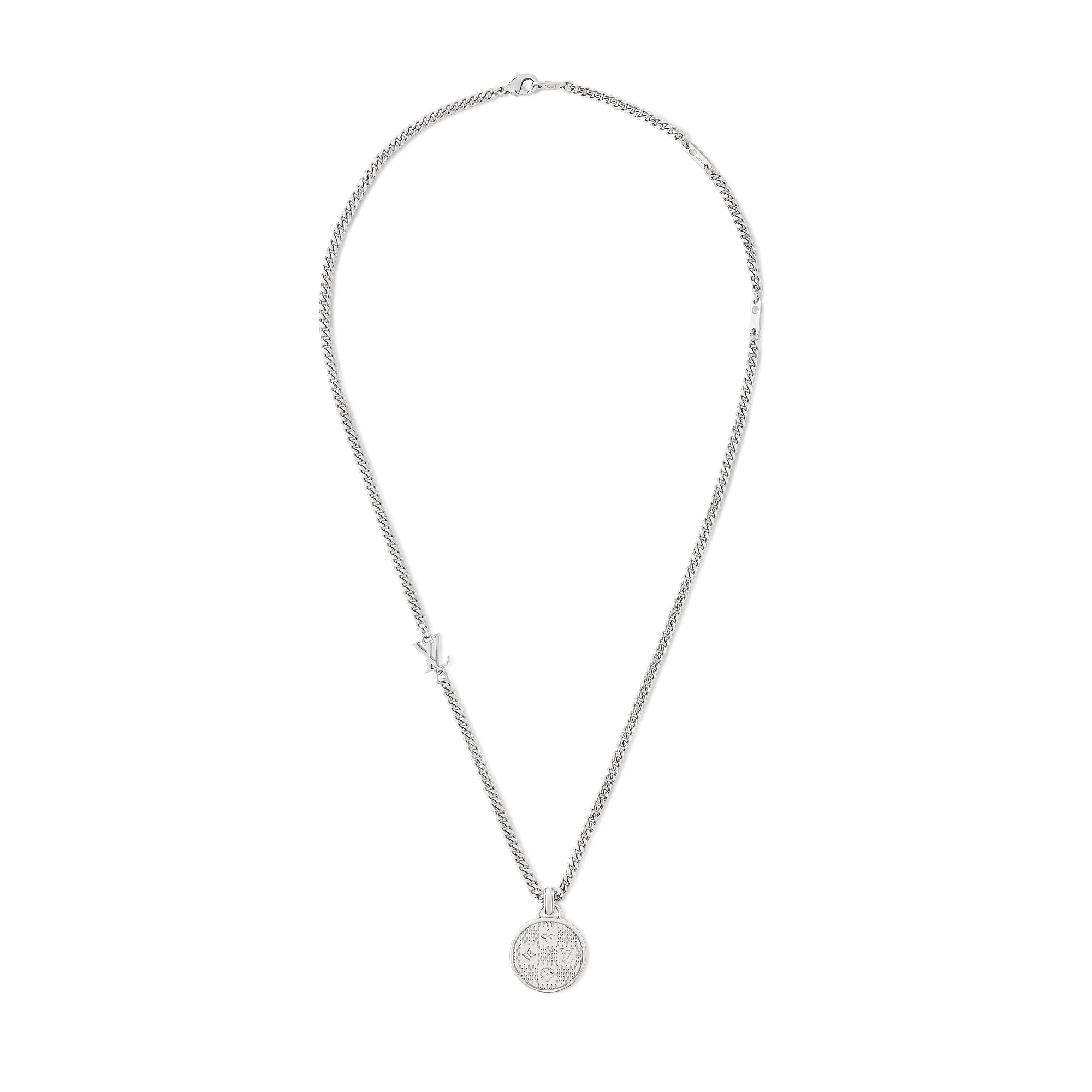 LVN072 LV M02446 Damier Staples Pendant Necklace For Men - ccfashionjewelry