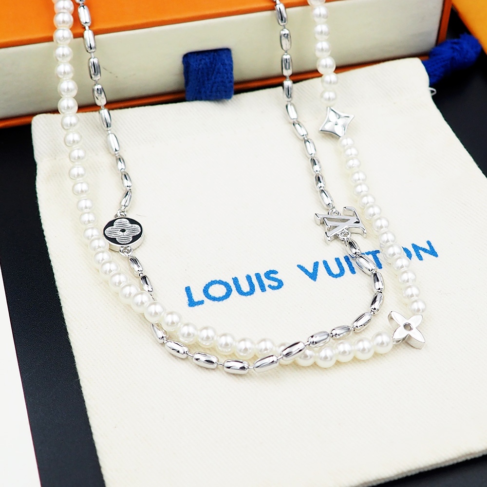 LVN091 louis vuitton LV louis vuitton LV M01781 Pearls Fusion Necklace - ccjewelryacc