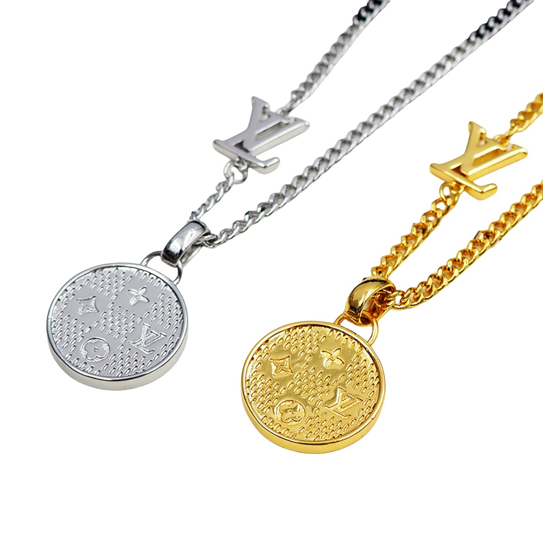 LVN072 LV M02446 Damier Staples Pendant Necklace For Men - ccjewelryacc