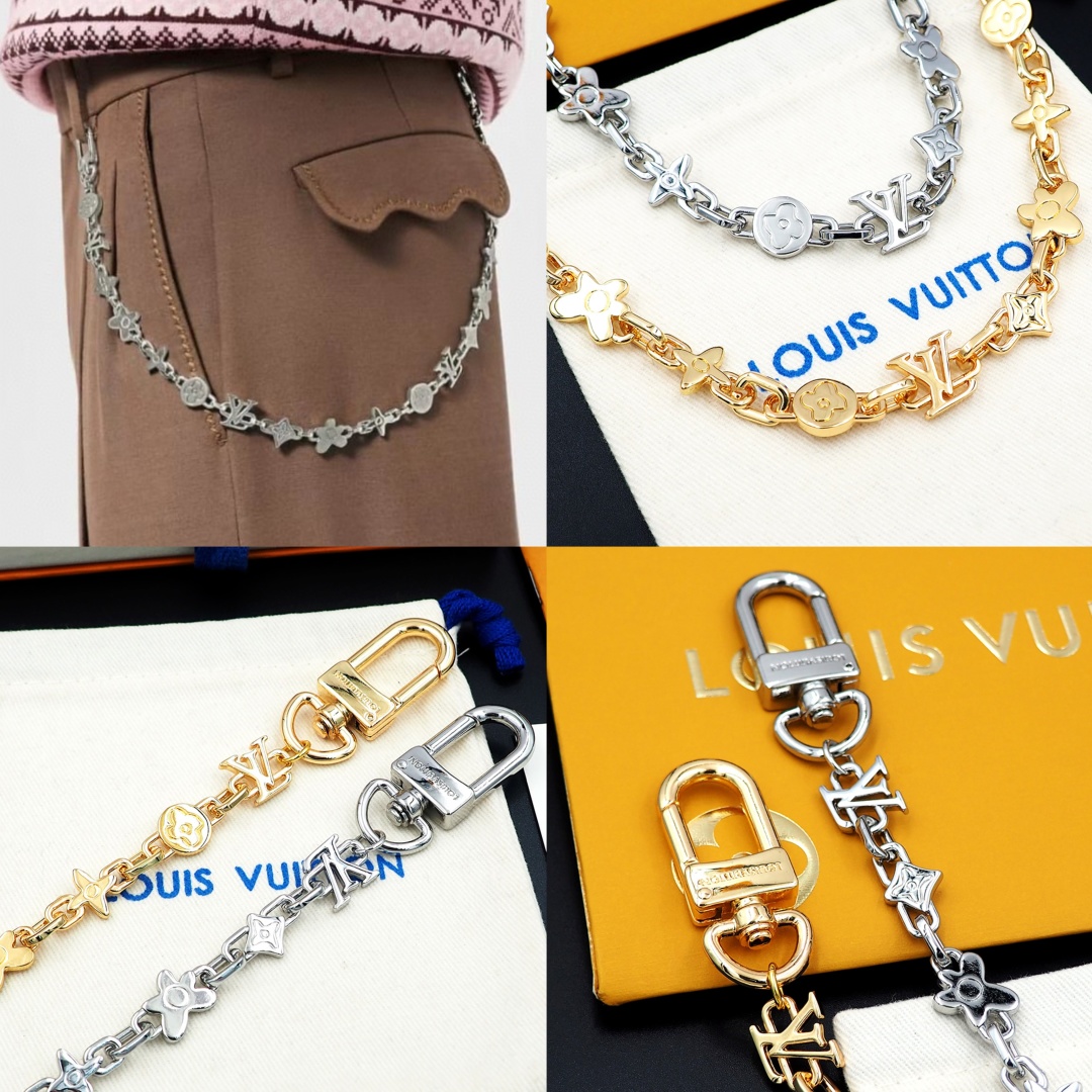 LVW001 LOUIS VUITTON LOUIS VUITTON Monogram Craggy Belt Chain And Bag Charm For Men - ccjewelryacc