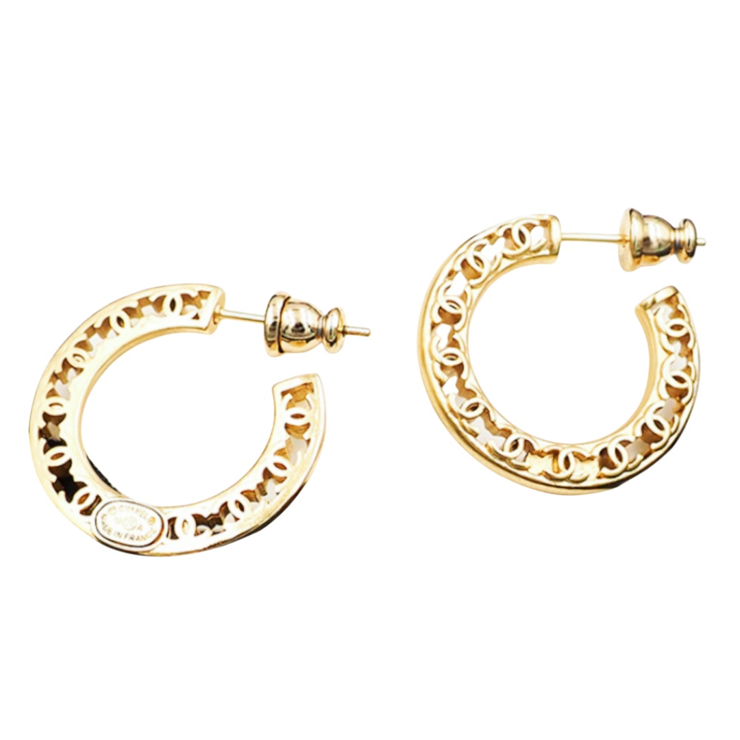 CCE316 Chanel C shape hoop earrings - ccjewelryacc