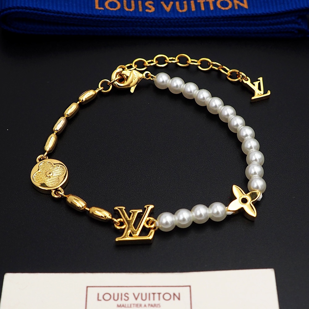 LVS085 LV M1556A Pearls Fusion Bracelet - ccjewelryacc