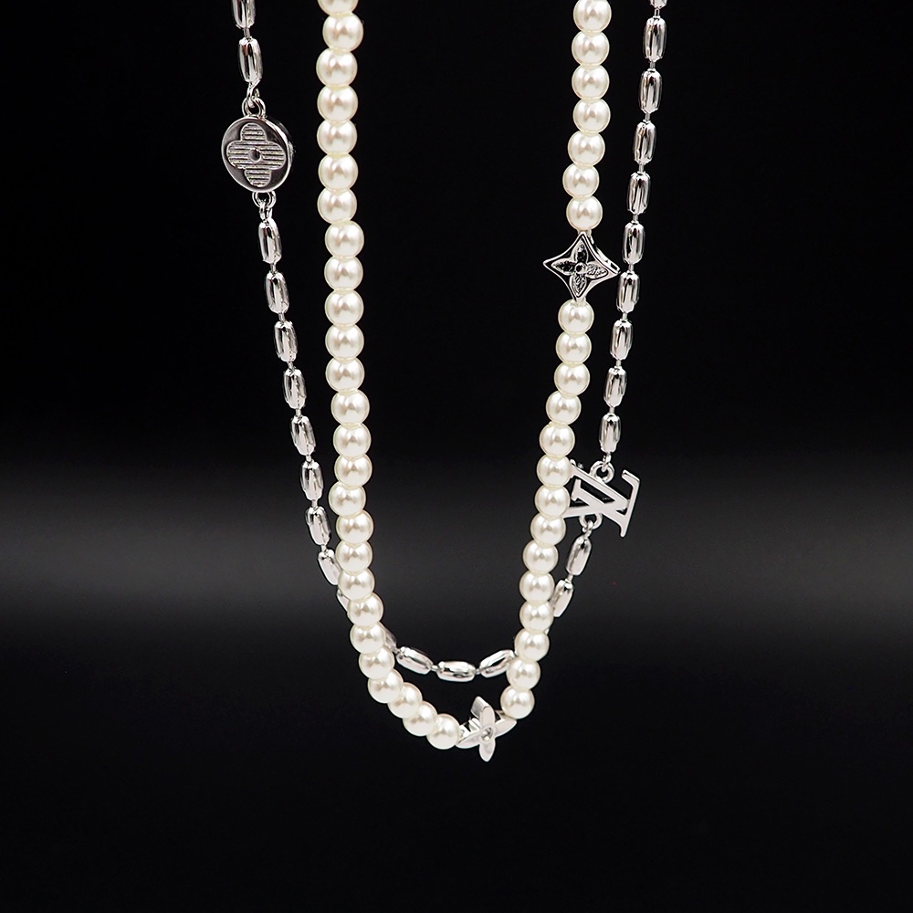 LVN091 louis vuitton LV louis vuitton LV M01781 Pearls Fusion Necklace - ccjewelryacc