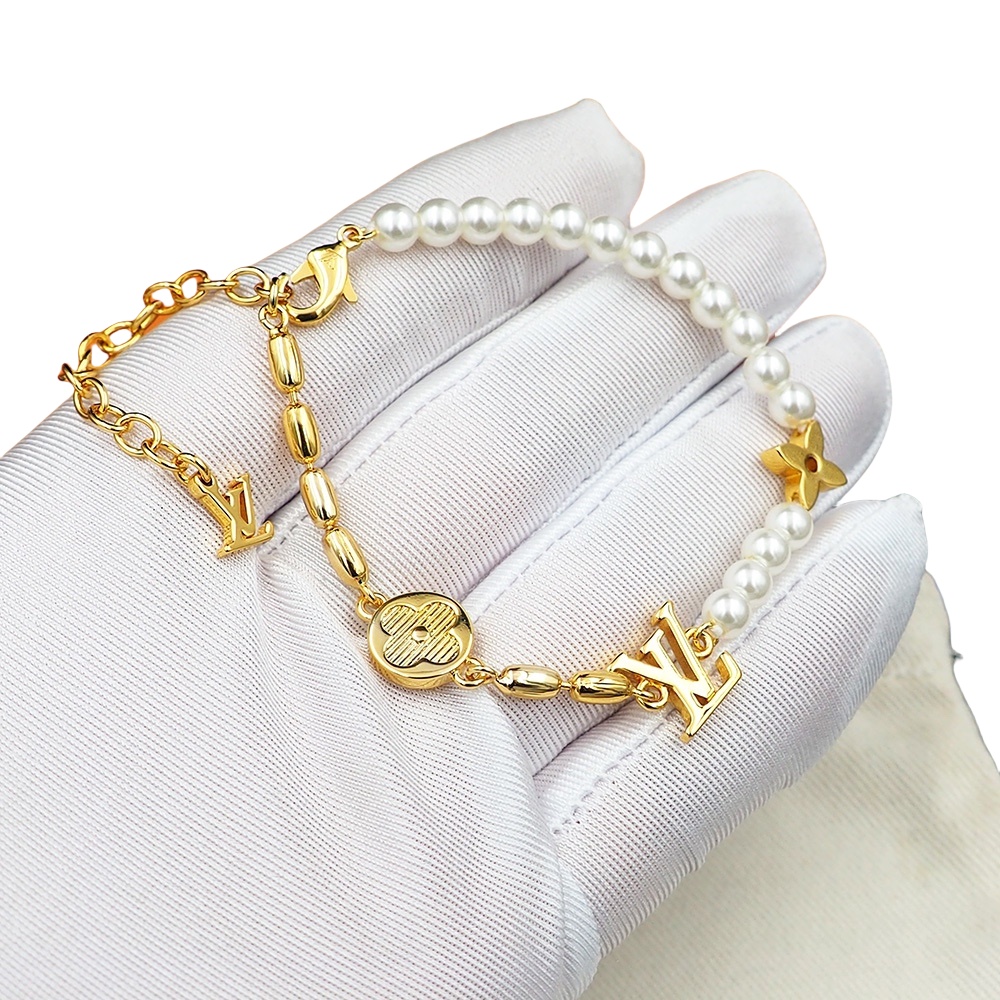 LVS085 LV M1556A Pearls Fusion Bracelet - ccjewelryacc