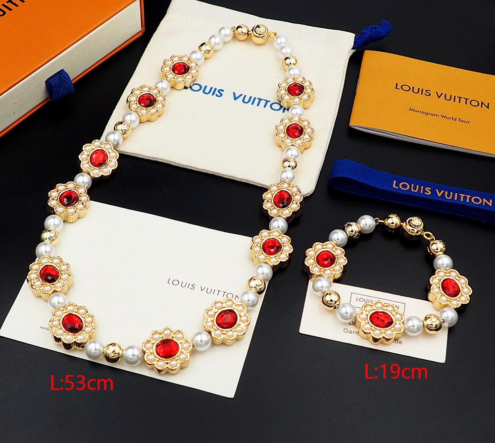 LVN052 LV Dynasty Flower Choker necklace - ccjewelryacc