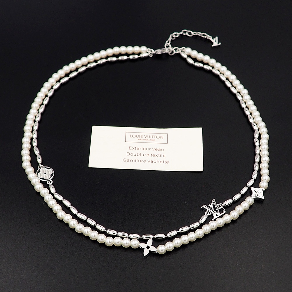LVN091 louis vuitton LV louis vuitton LV M01781 Pearls Fusion Necklace - ccjewelryacc