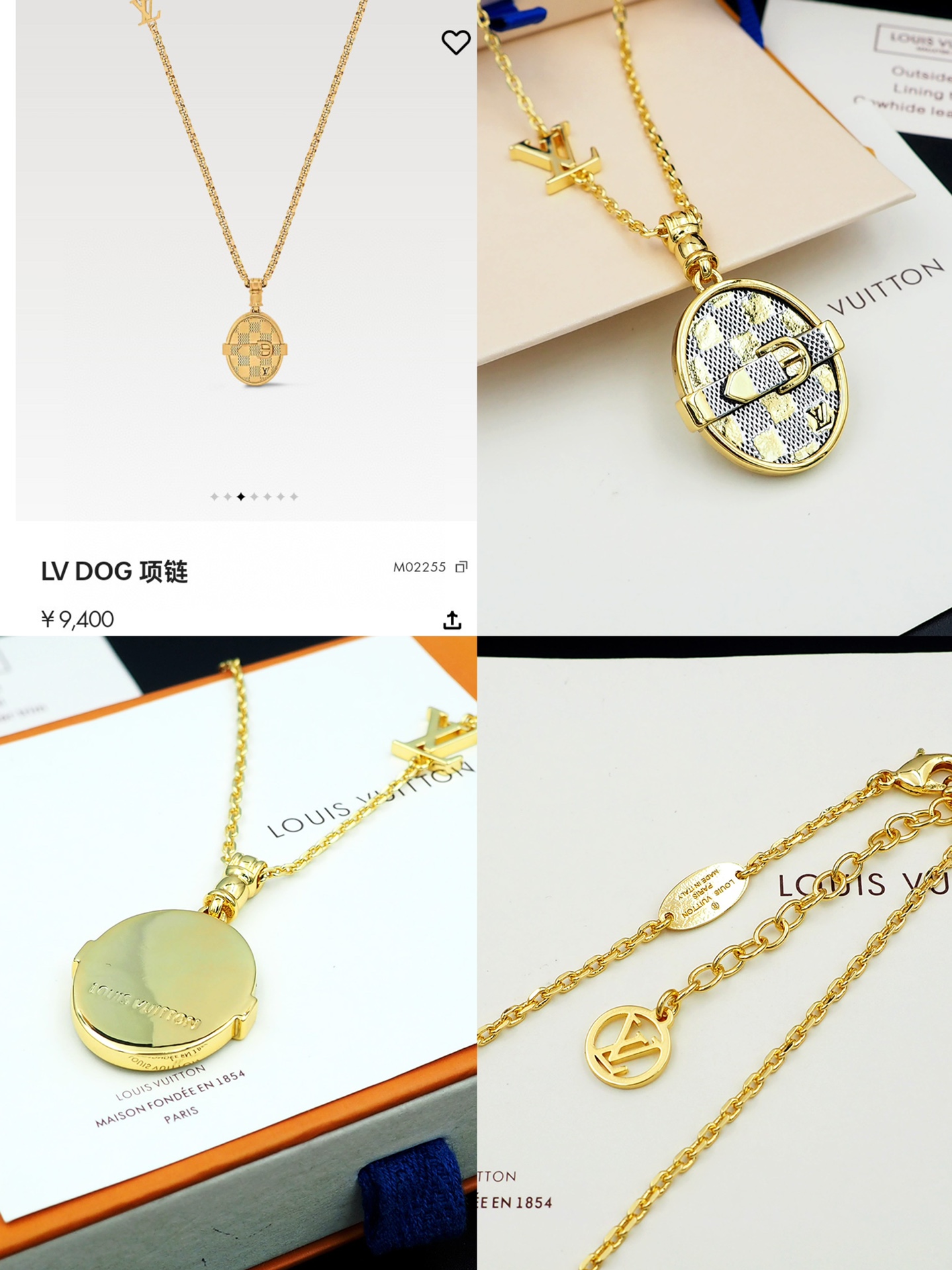 LVN073 M02255 LV Dog Pendant Necklace For Men - ccjewelryacc