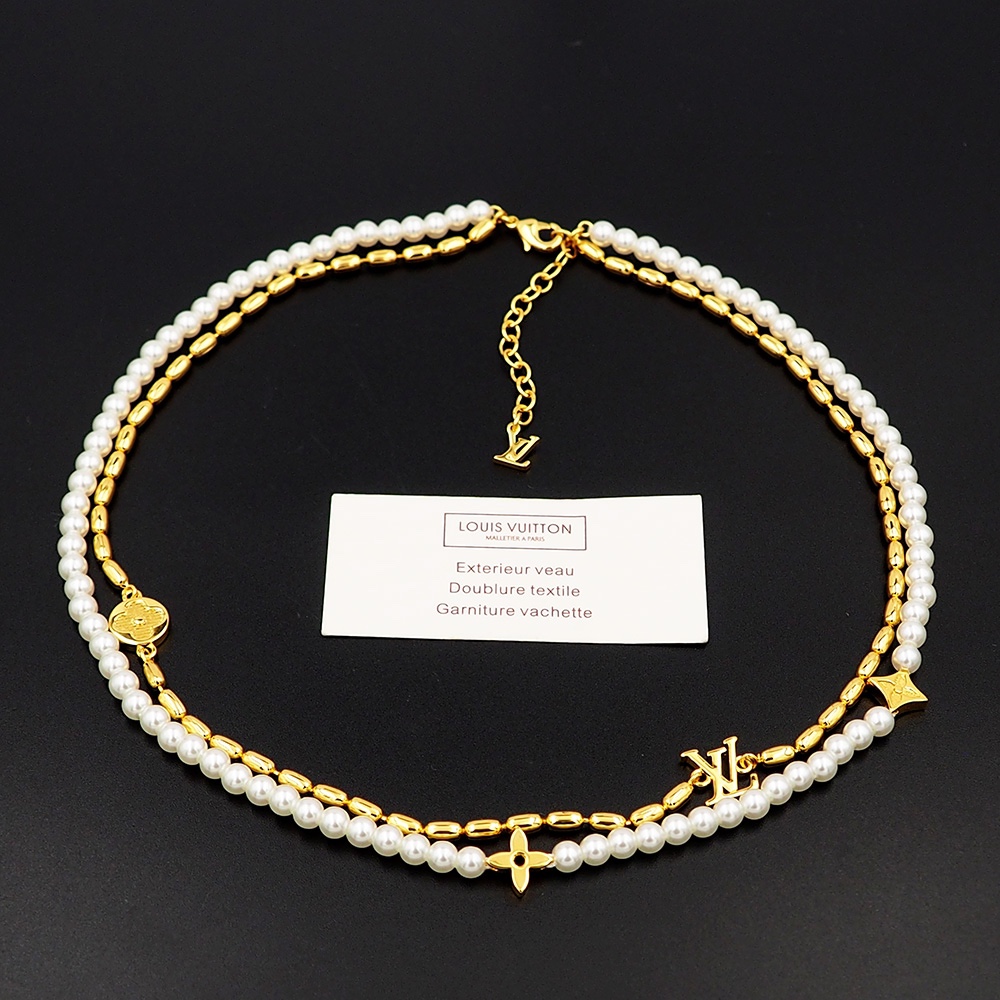 LVN091 louis vuitton LV louis vuitton LV M01781 Pearls Fusion Necklace - ccjewelryacc