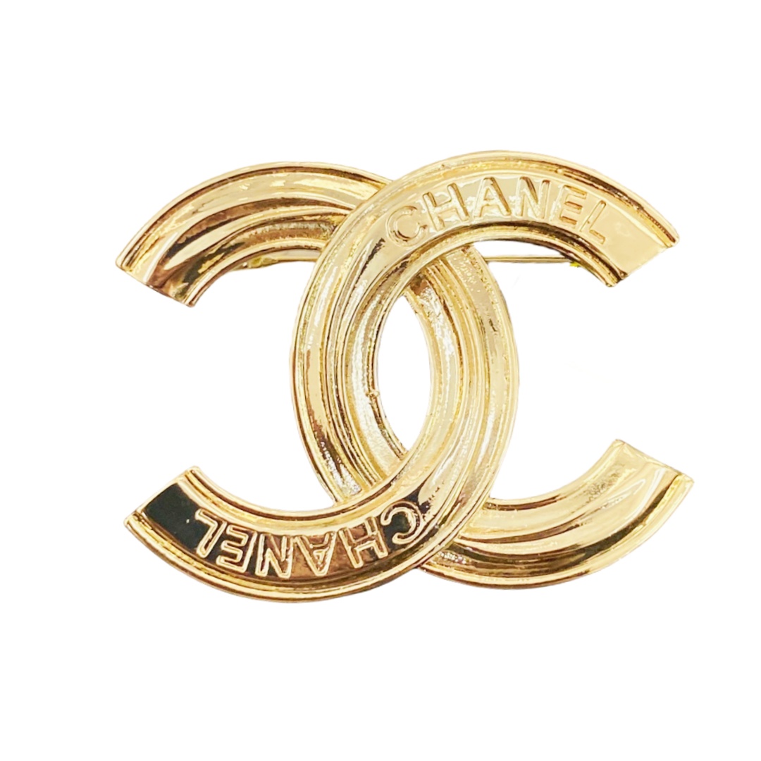 BCB336 Metal CC Logo brooch Pin - ccjewelryacc