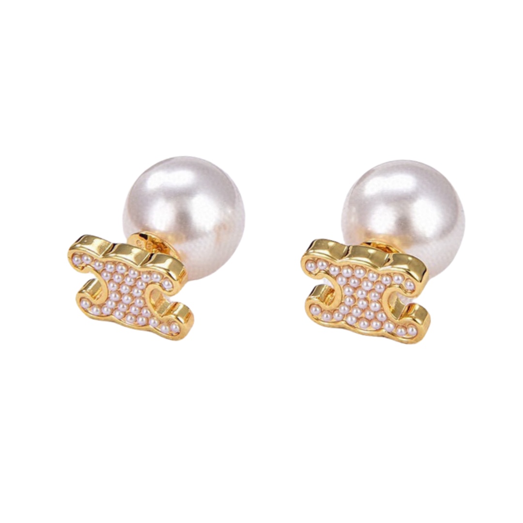 CLE090 Celine Preclous pearl earrings - ccjewelryacc