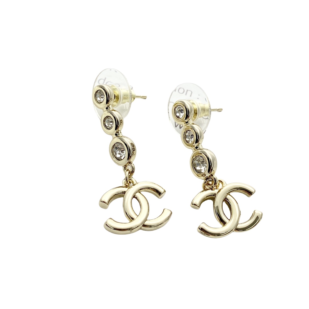 CCE320 Chanel crystal tassle earrings - ccjewelryacc