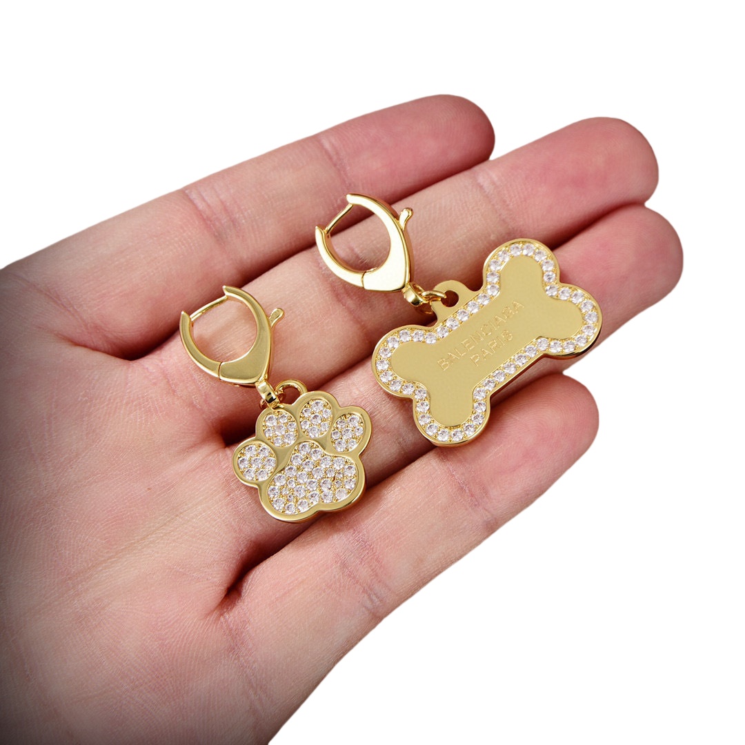 BAE032 Balenciaga Puppy embellished earrings - ccjewelryacc