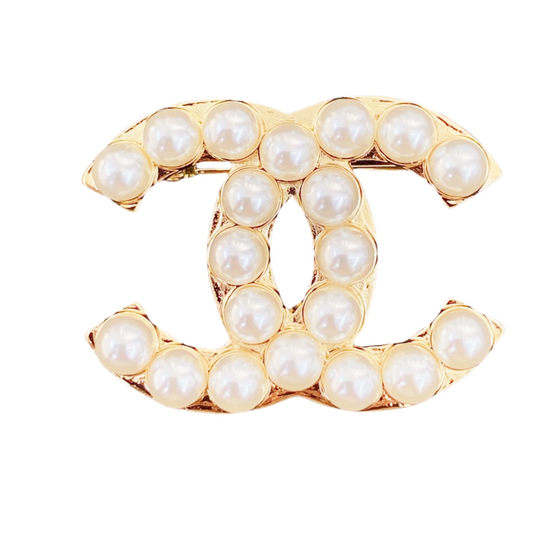 BCB572 Chanel pearl brooch pin - ccjewelryacc