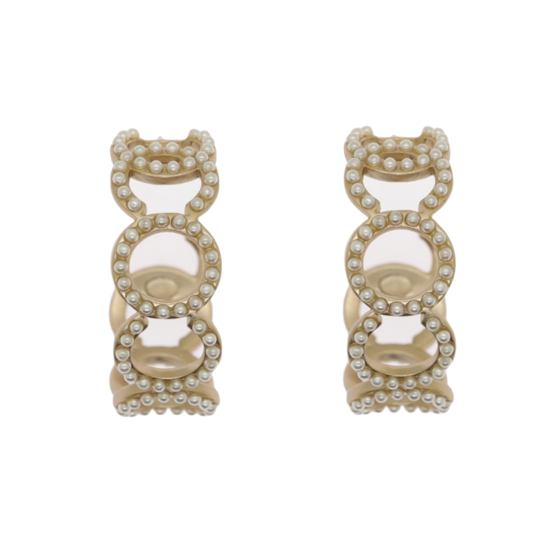 CCE319 COCO Pearl hoop earrings for women - ccjewelryacc