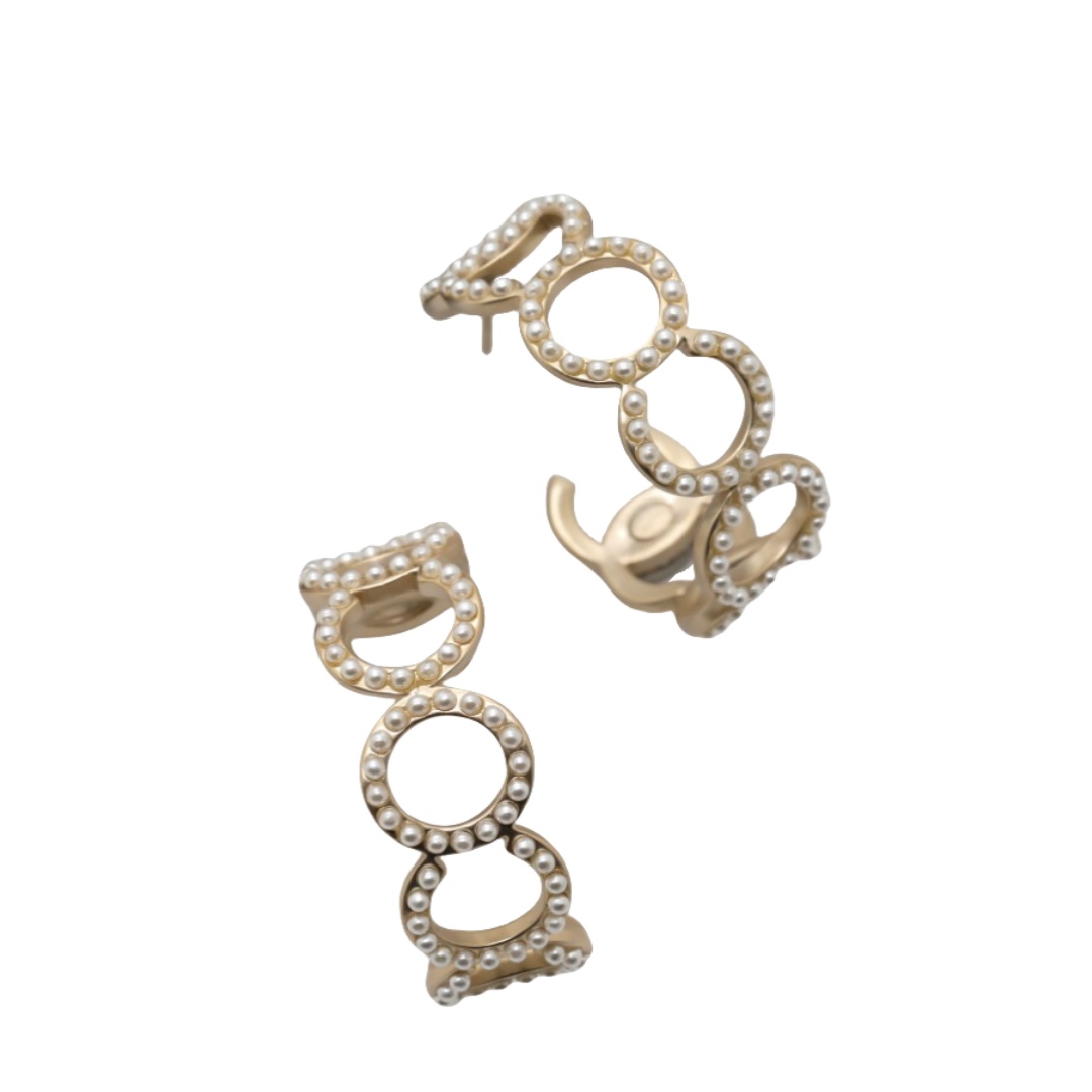 CCE319 COCO Pearl hoop earrings for women - ccjewelryacc