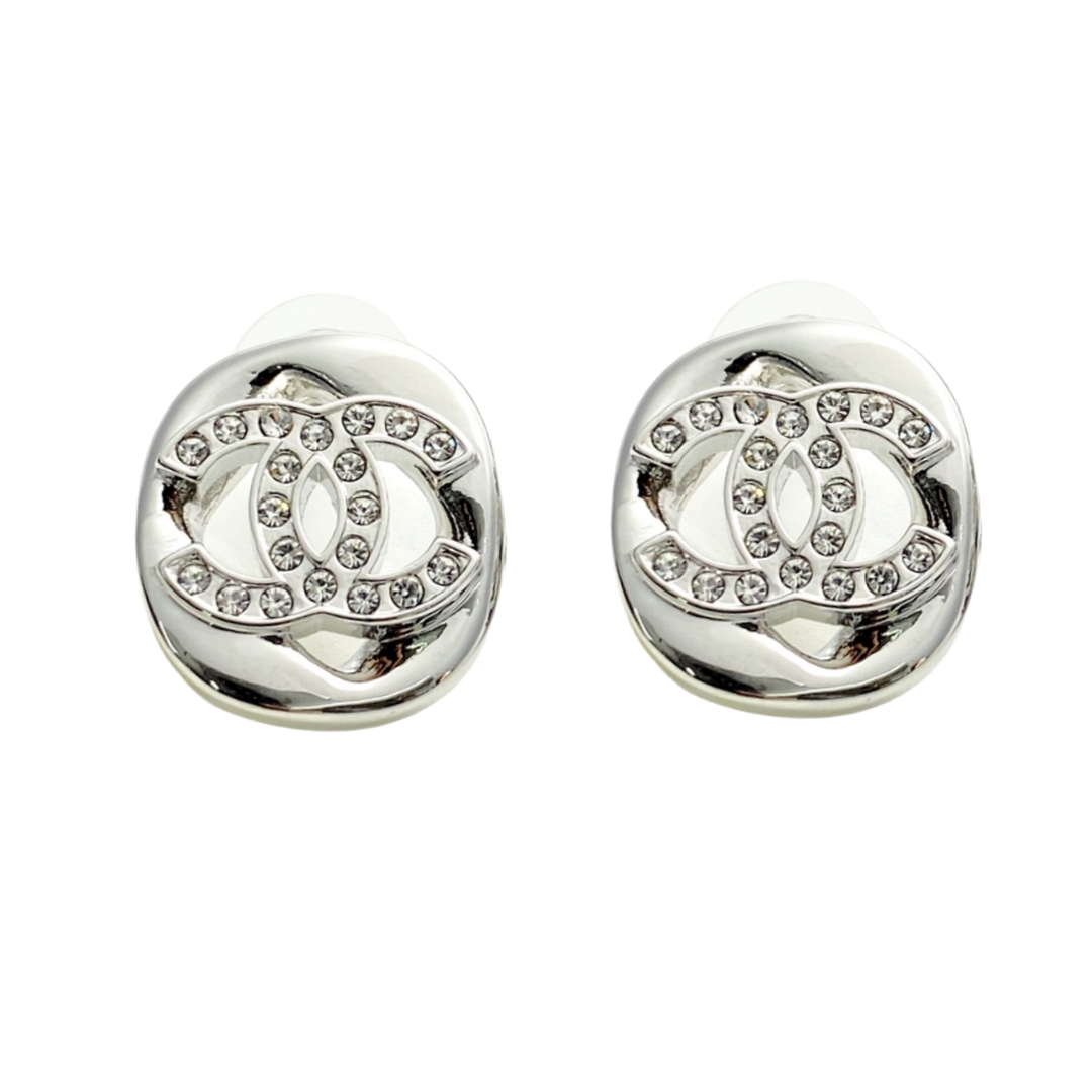 CCE324 Chanel 25 crystal cc stud earrings - ccjewelryacc