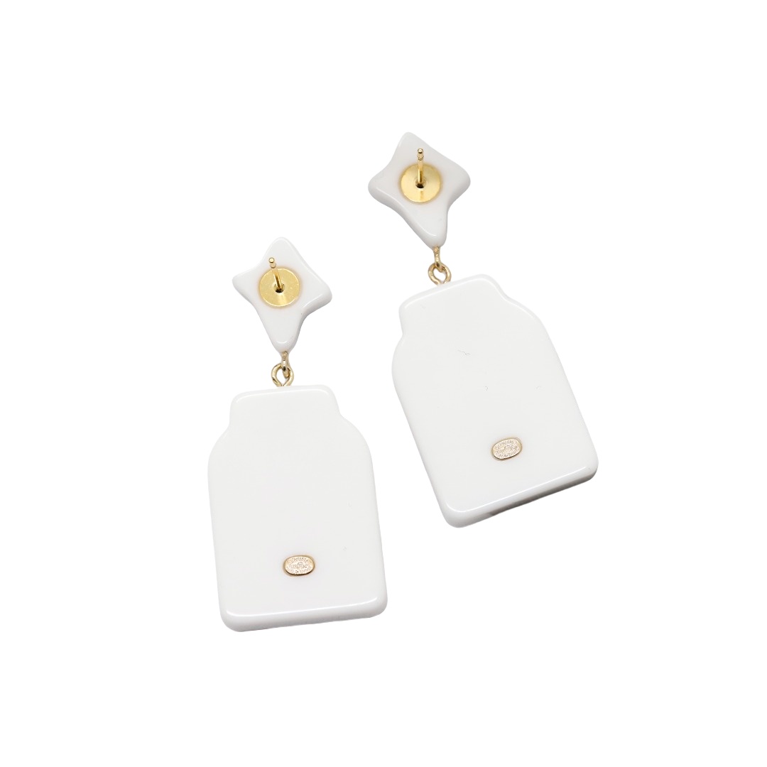 CCE321 Chanel Acrylic perfume bottle earrings - ccjewelryacc