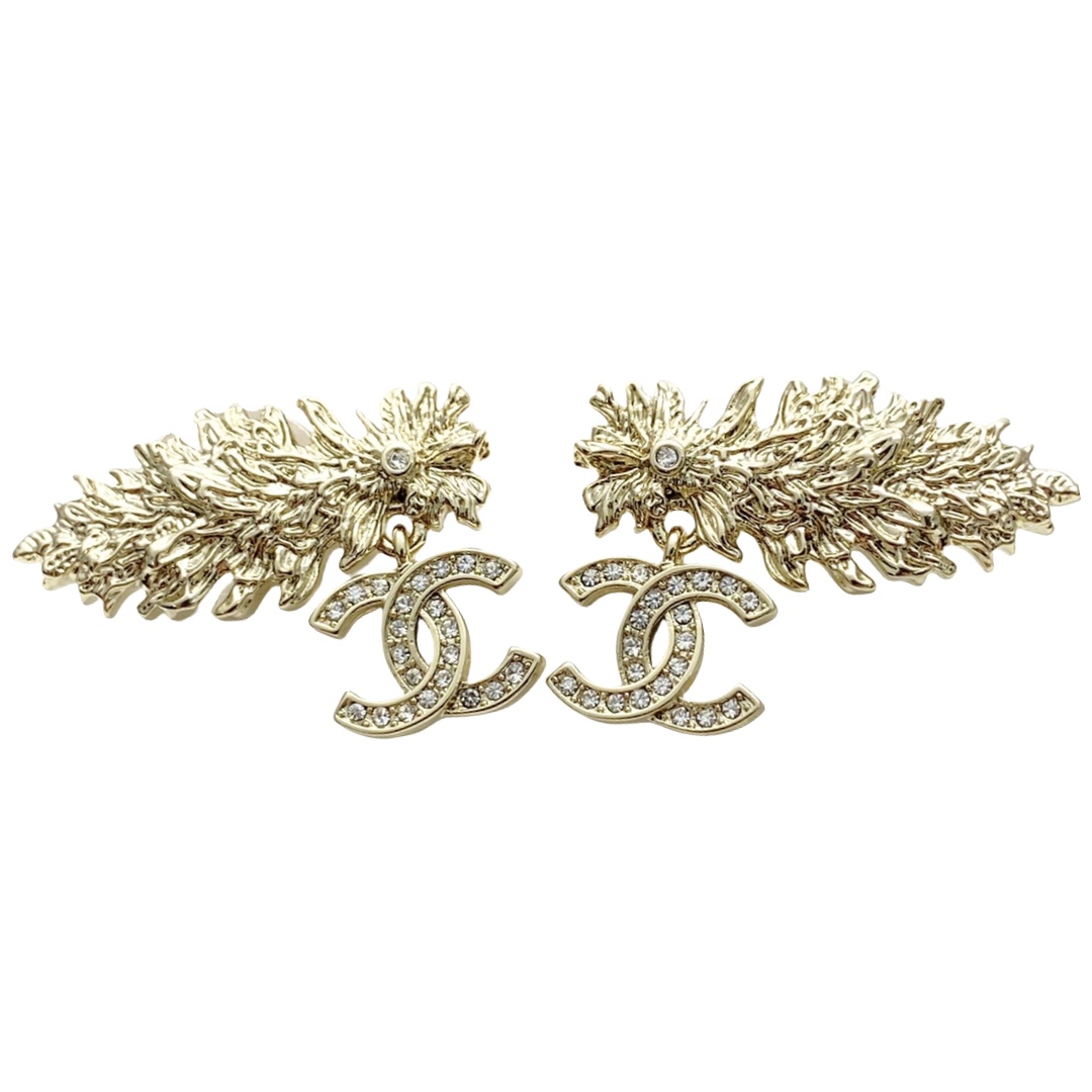 CCE322 Chanel feather cc earrings - ccjewelryacc