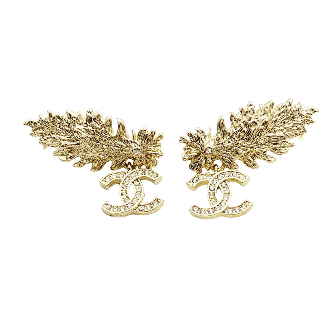 CCE322 Chanel feather cc earrings - ccjewelryacc