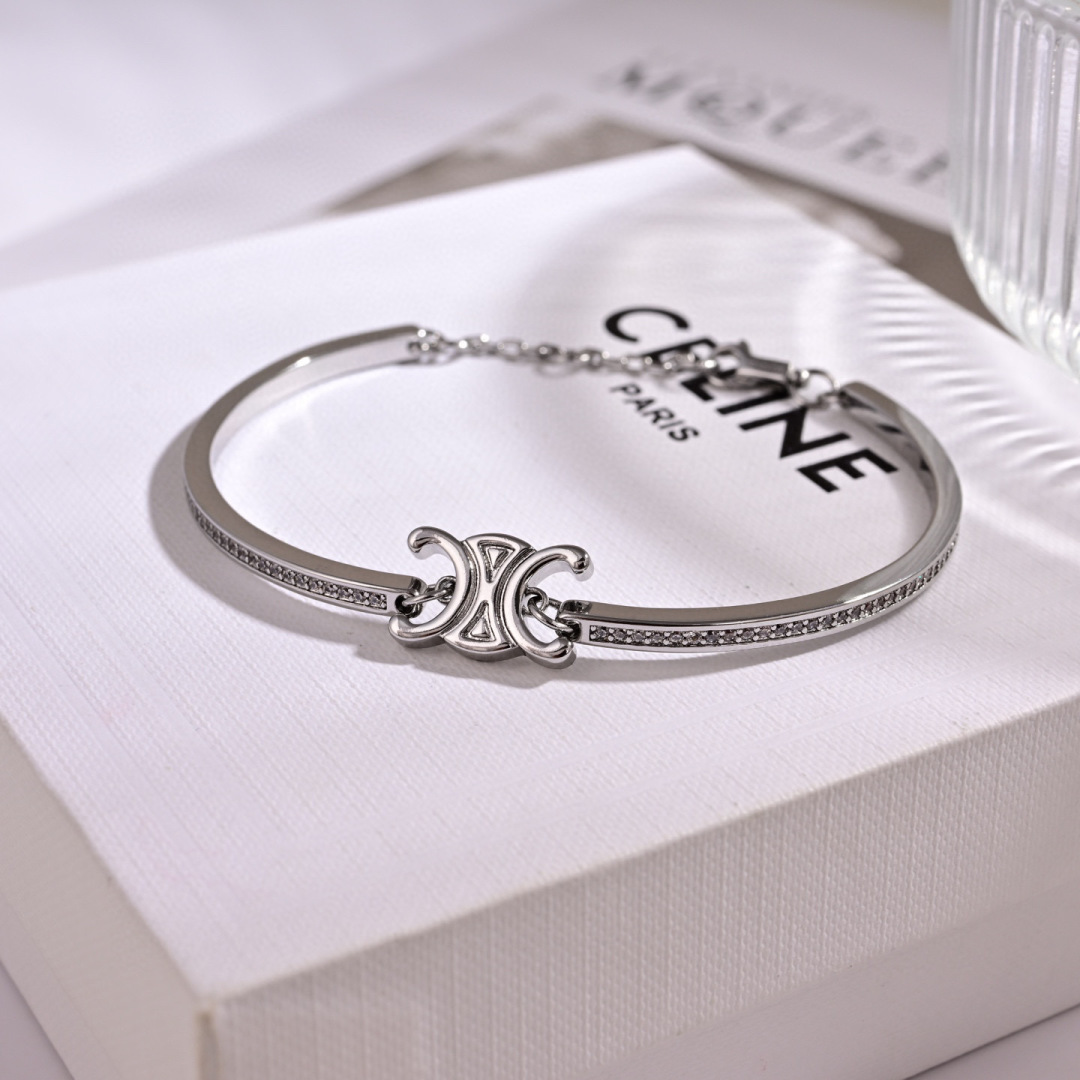 CLS010 Celine Triomphe Sparkle bracelet - ccjewelryacc