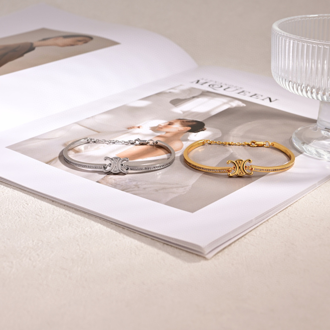 CLS010 Celine Triomphe Sparkle bracelet - ccjewelryacc