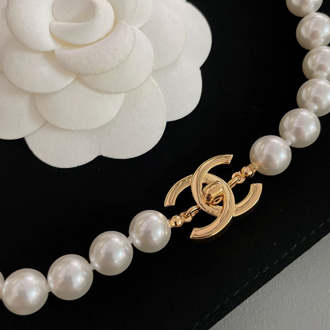 CCN528 Chanel pearl choker necklace - ccjewelryacc