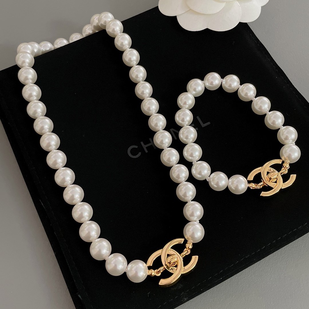 CCN528 Chanel pearl choker necklace - ccjewelryacc