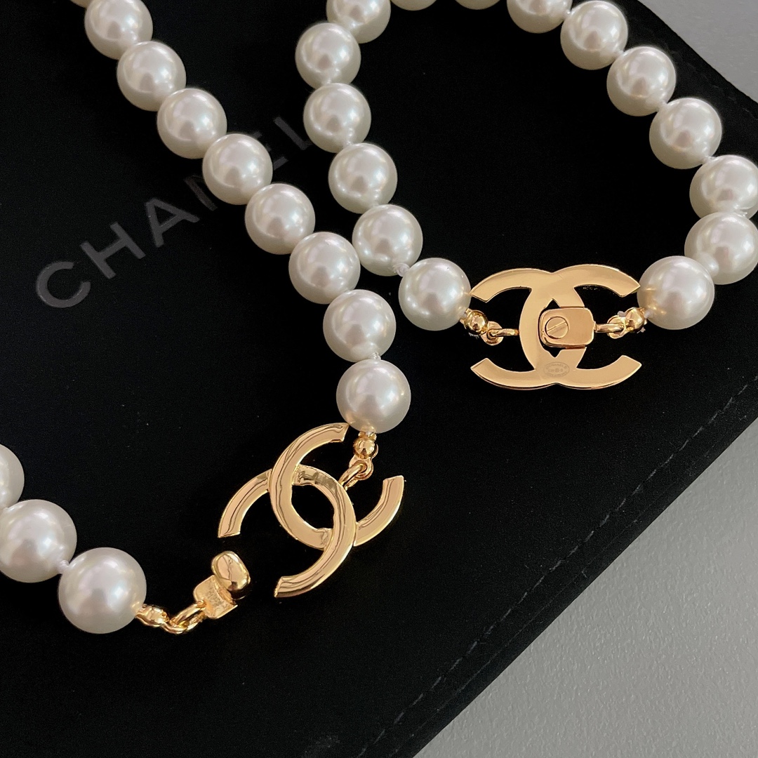 CCN528 Chanel pearl choker necklace - ccjewelryacc