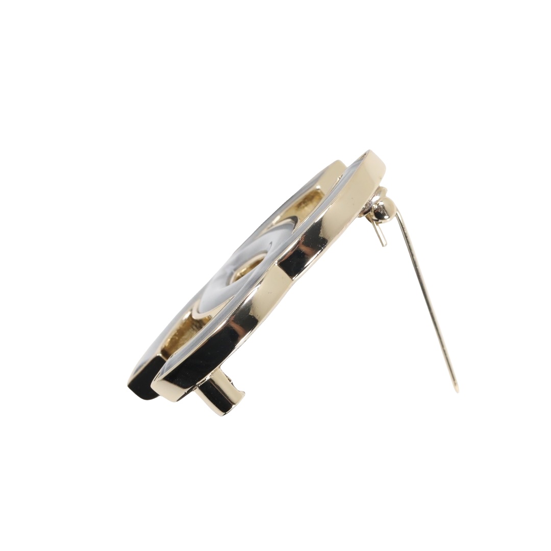 BCB579 White CC brooch pin - ccjewelryacc