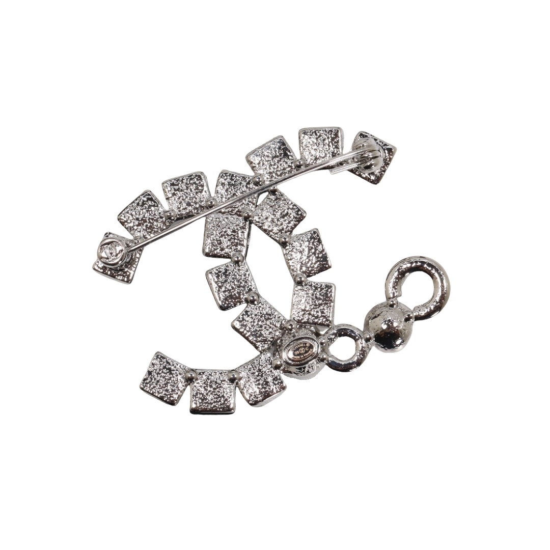 BCB578 Coco Brooch pin with crystal and pearl - ccjewelryacc