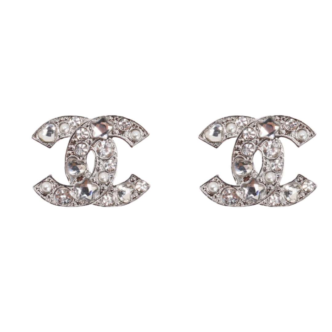 CCE273 Chanel star crystal cc drop earrings - ccjewelryacc